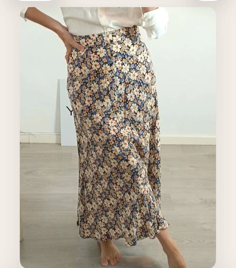 zara cotton skirt
