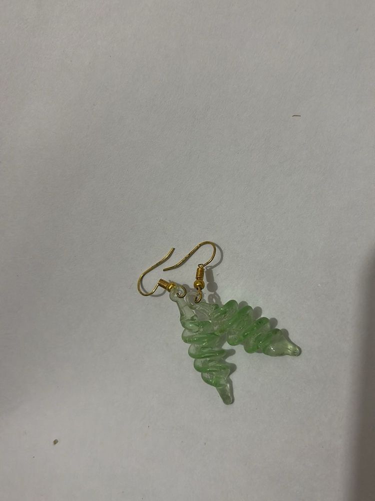 Unique Green Spiral Earrings
