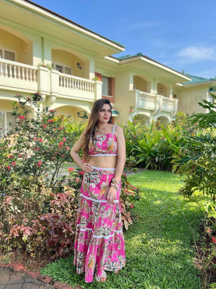 Vibrant Pink Tropical Co-ord Set
