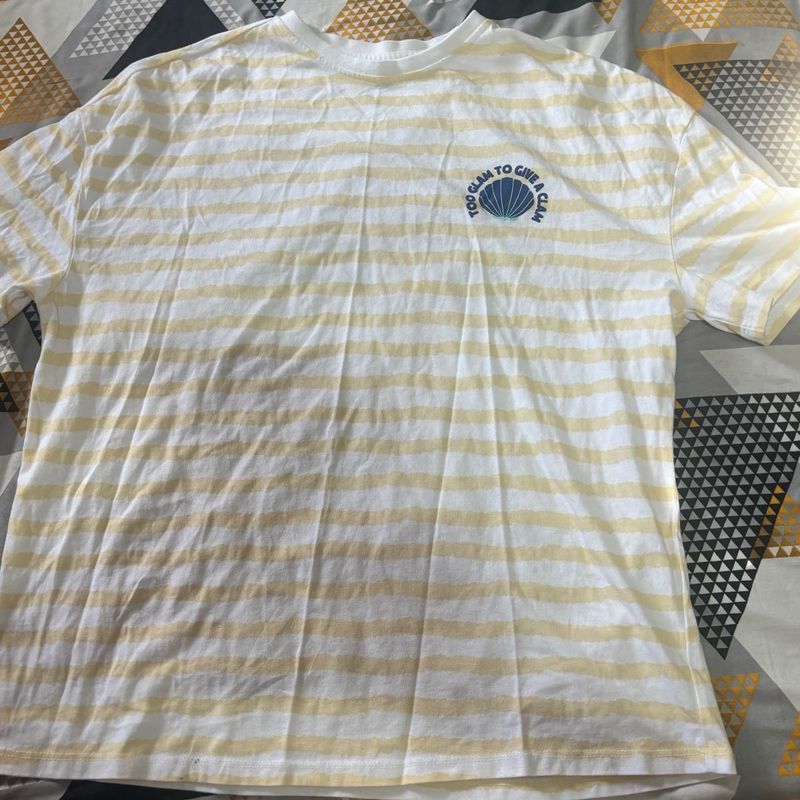 Striped T-Shirt with Shell Graphic