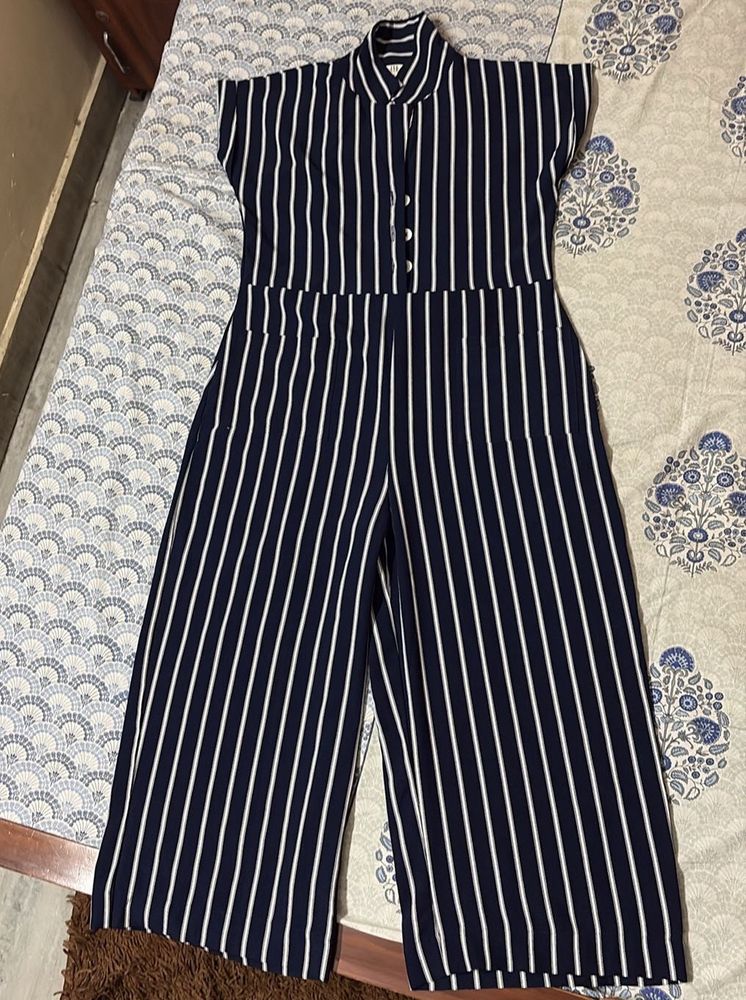 Striped Navy Jumpsuit