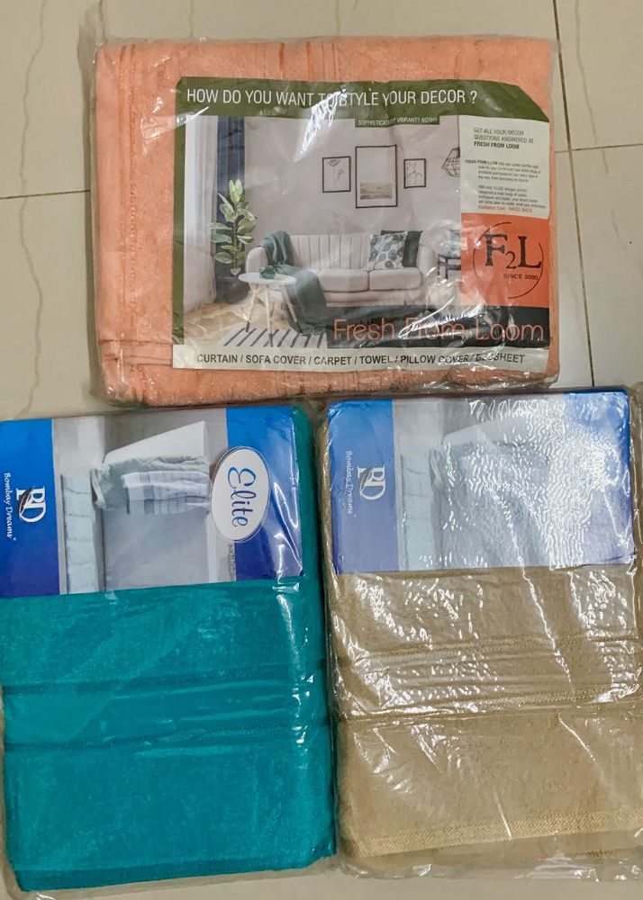 Bath Towels Pack Of 3