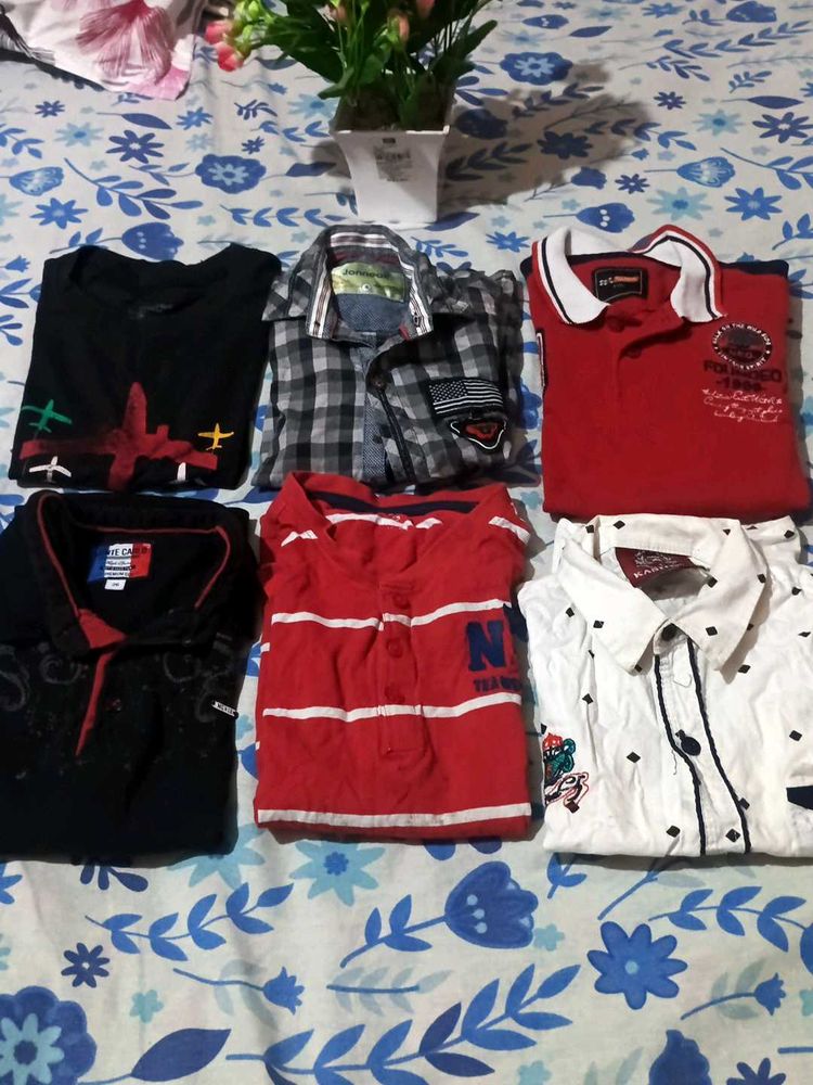 4 Tshirt and 2 shirt combo pack