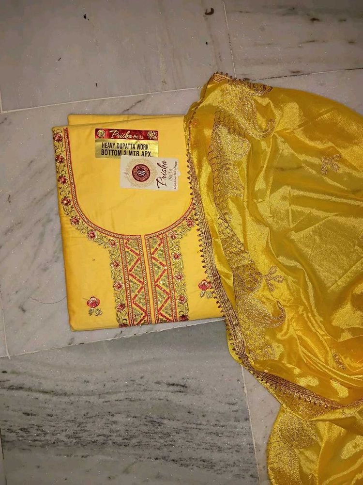 Beautiful Yellow Embroidered Kurta Set