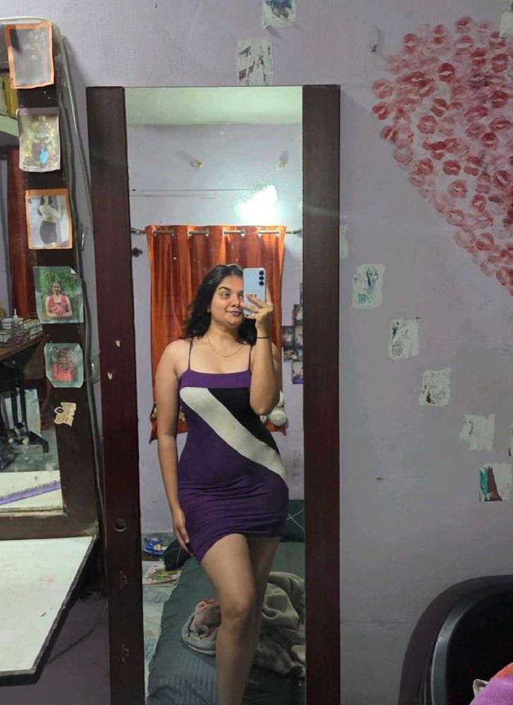 Stylish Purple Bodycon Mini Dress