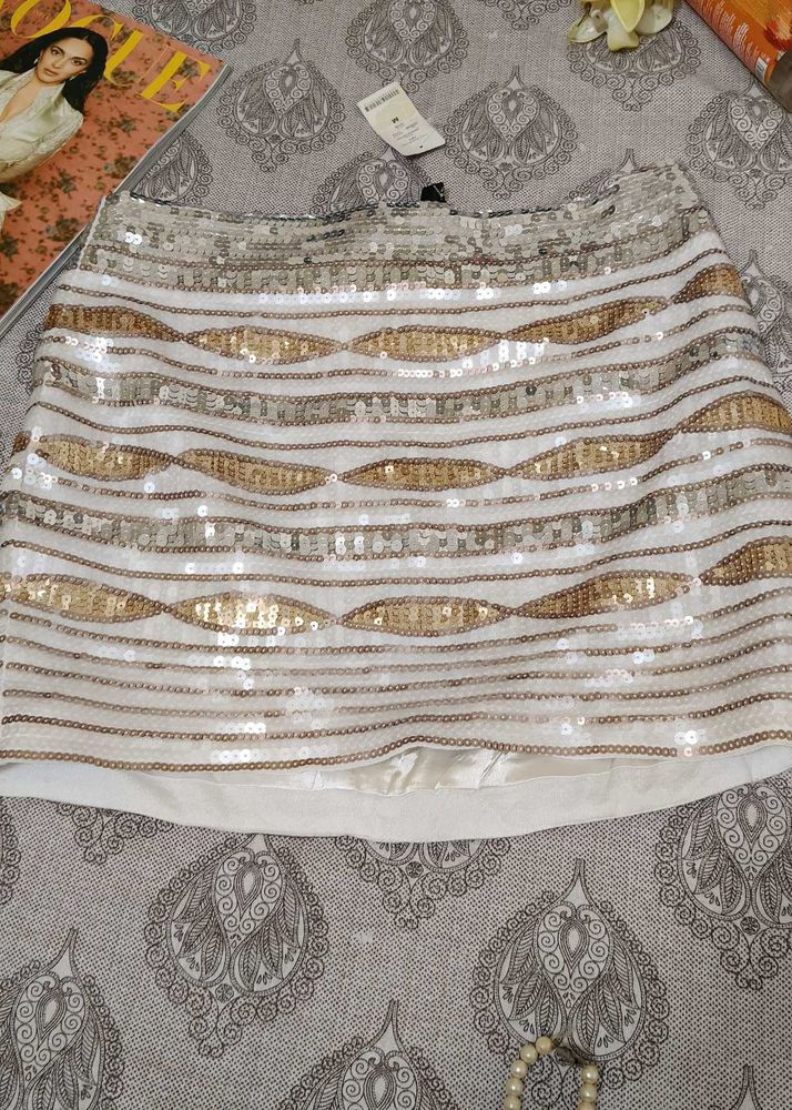 Sparkly Sequin Mini Skirt/Y2K skirt