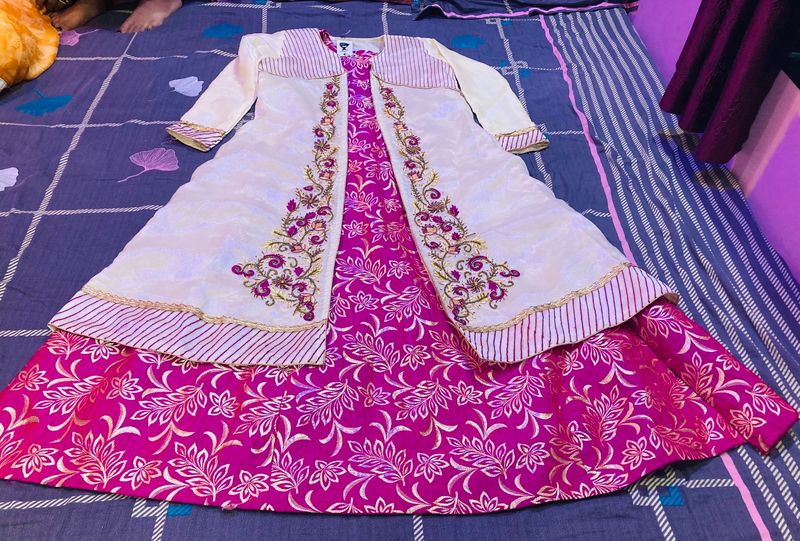 Gown With Embroidery Work Jacket