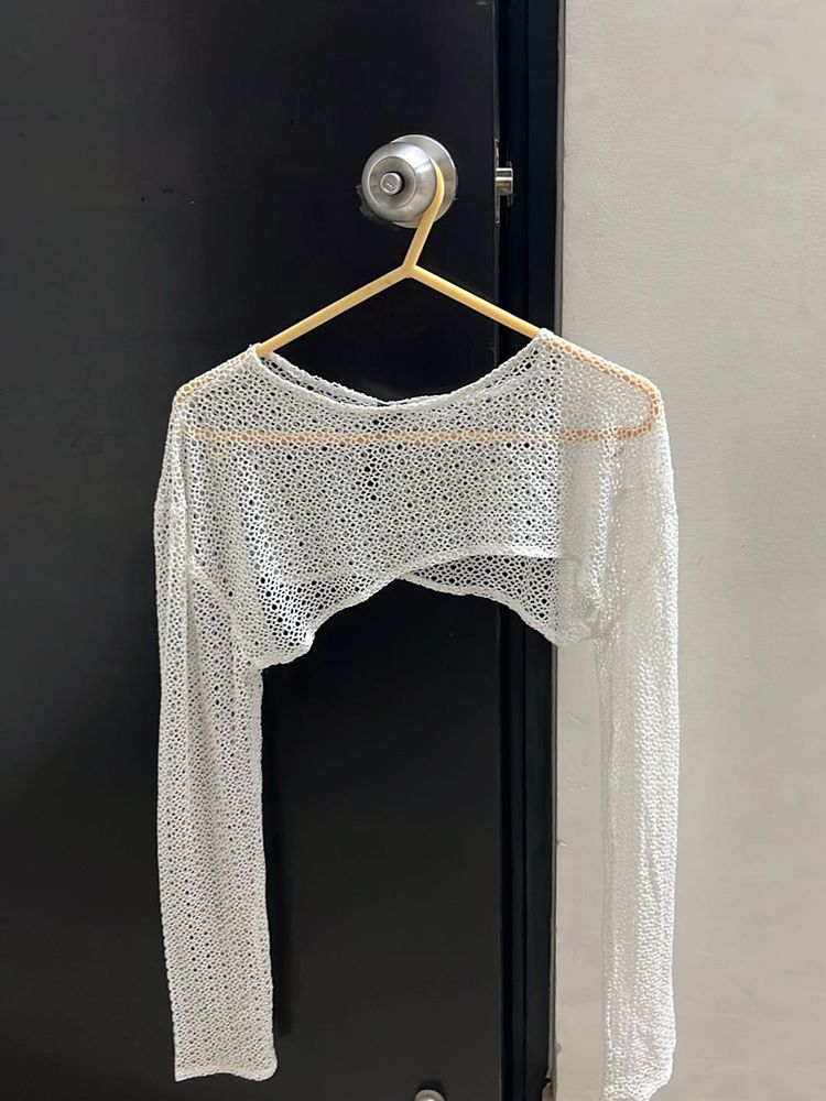 Sheer Cropped Mesh Top