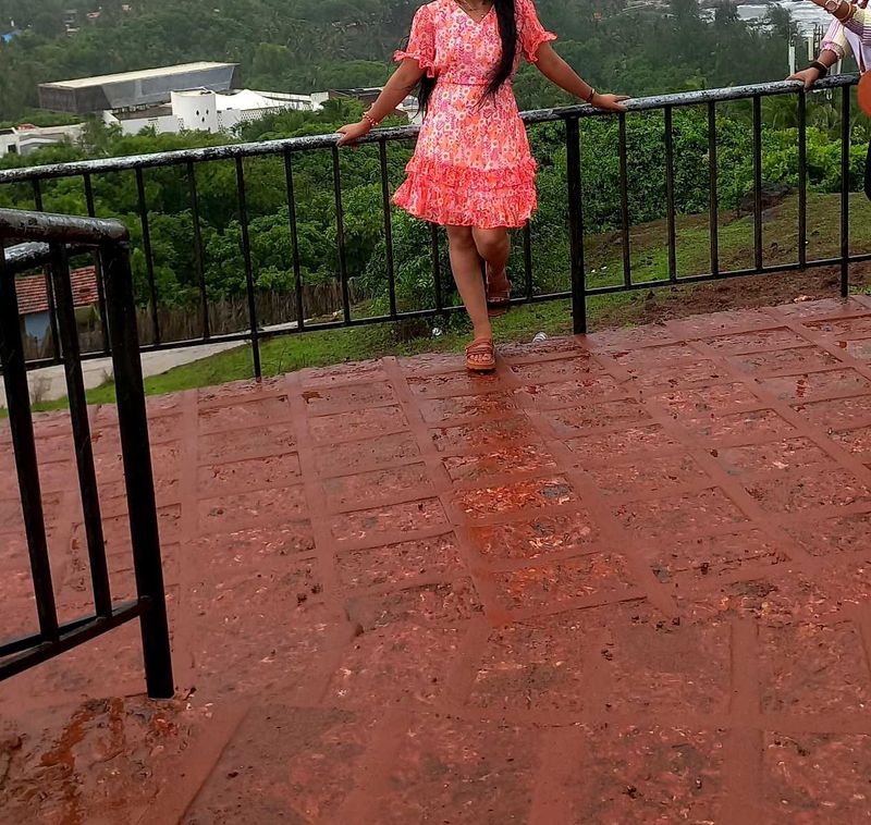 Floral Print Ruffle Hem Dress