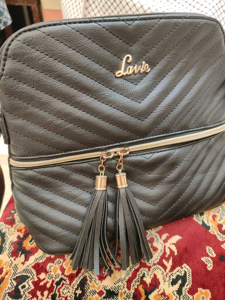 original Lavie Black Chevron Handbag