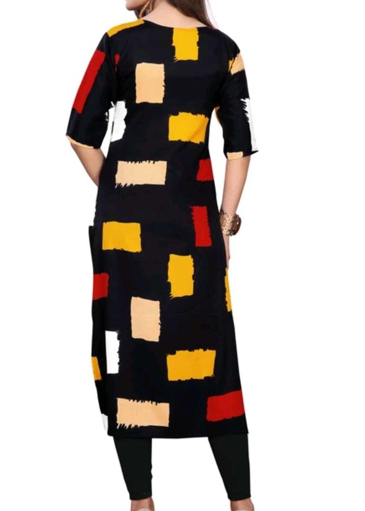 Stylish Black Kurta with Abstract Print