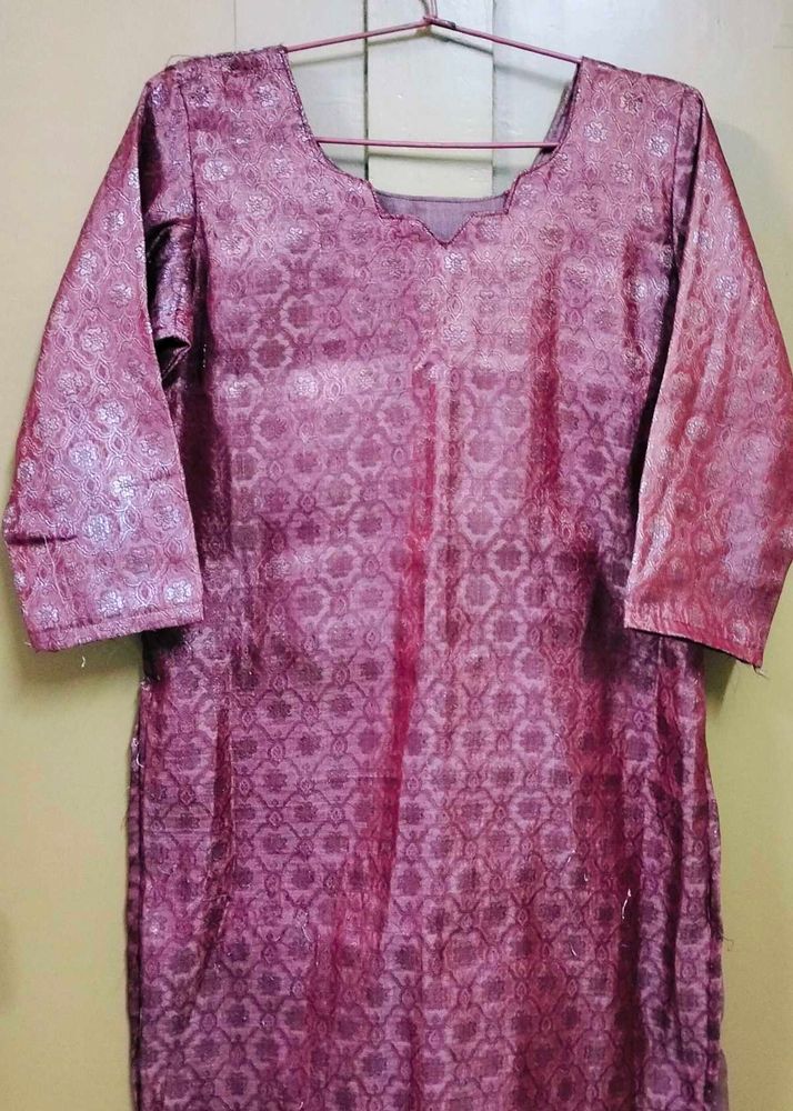 Golden &amp; Red Fusion Long Top / Kurti