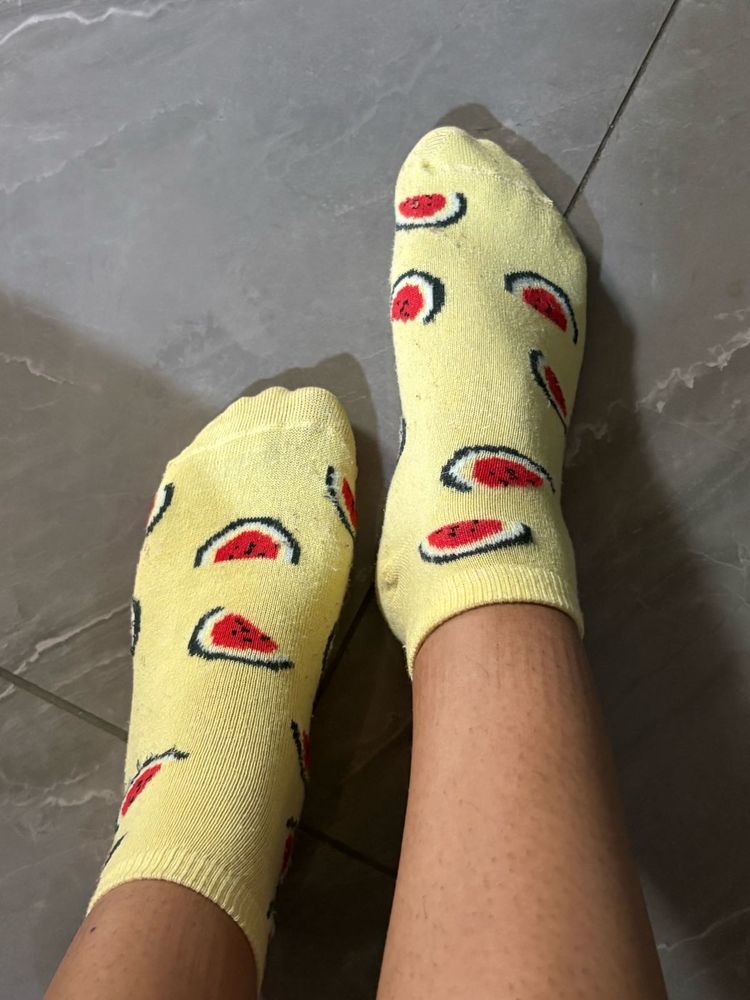 Yellow Watermelon / Strawberry Socks