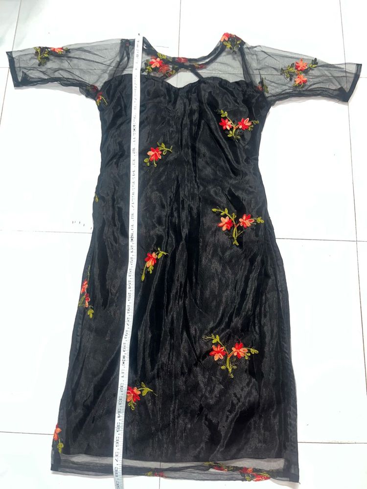 Net Black Kurti