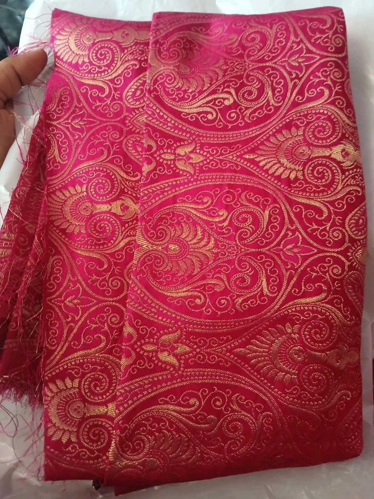 Vibrant Pink Brocade blouse material