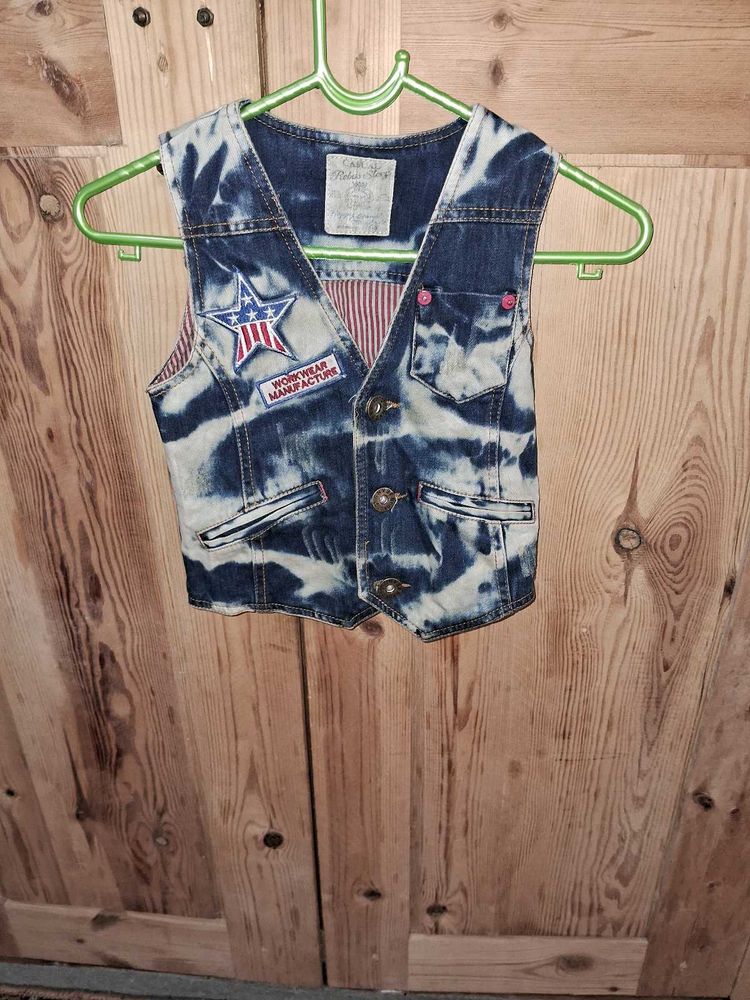 Denim Vest with Patches