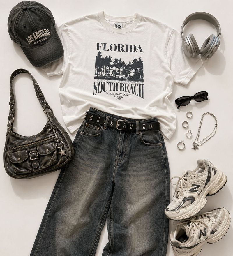 Oversized Florida South Beach T-Shirt