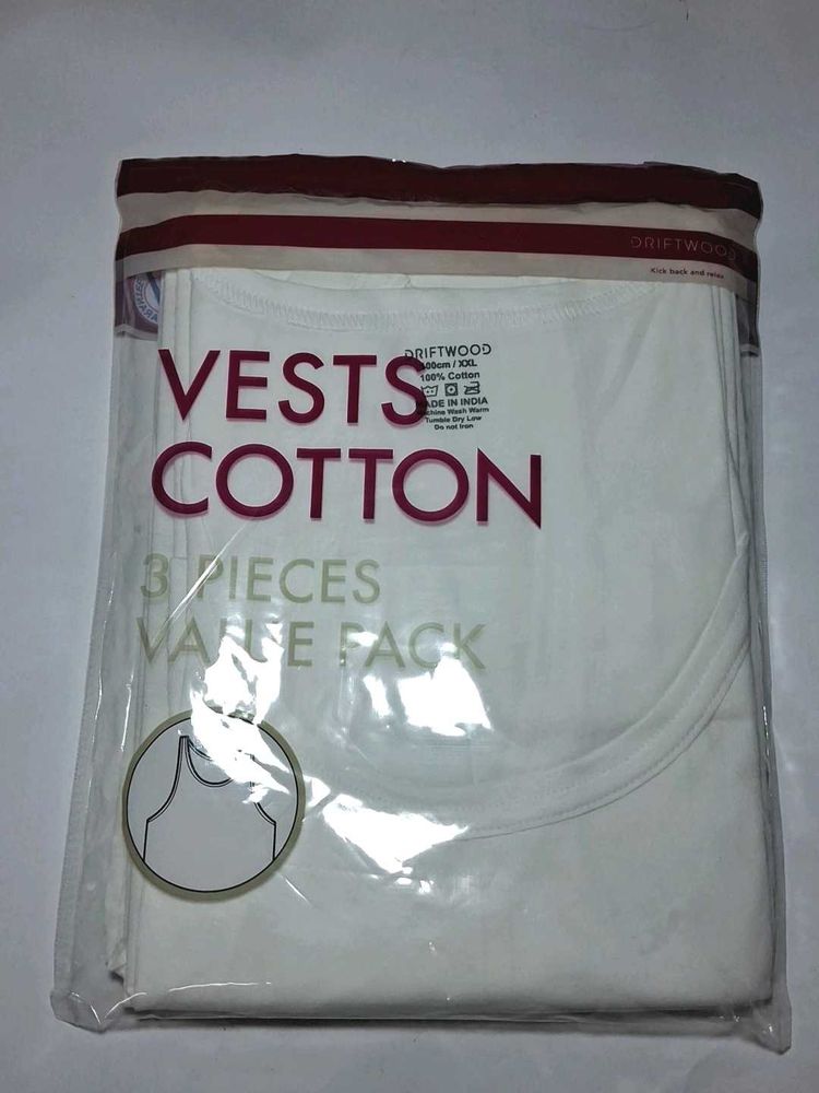 Driftwood Ultra Thin Cotton Vests - 3 Piece Pack