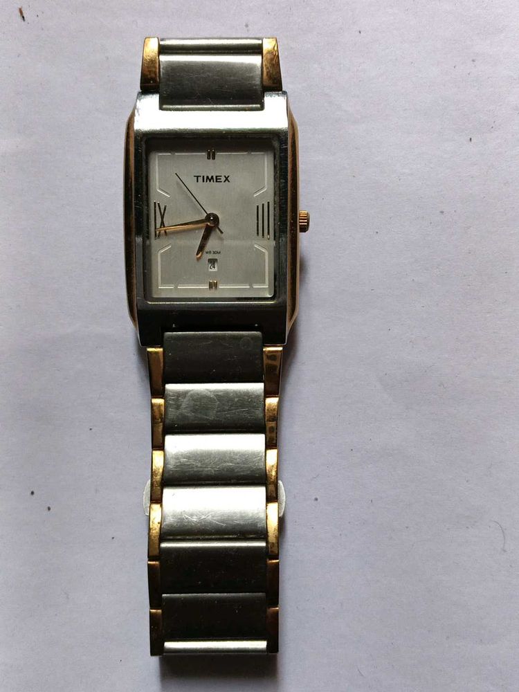 Timex Two-Tone Rectangular Watch