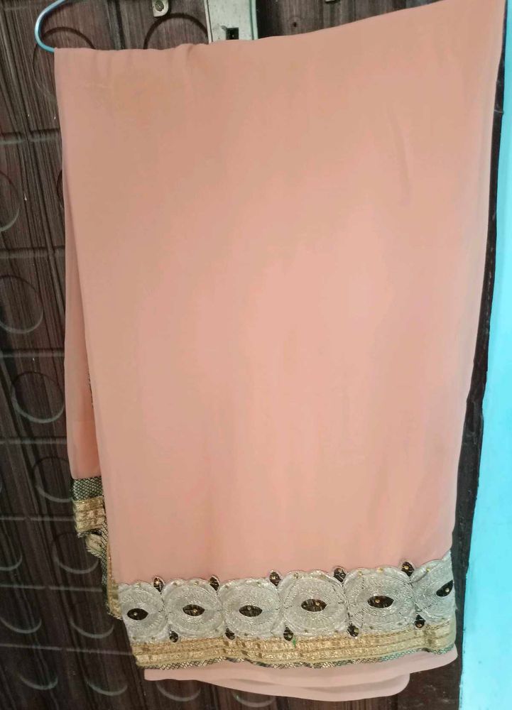 Peach Embellished Saree