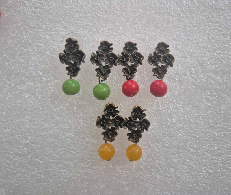 Unique Floral Drop Earrings - New