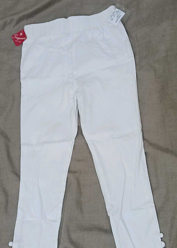 White Straight Pant For Women