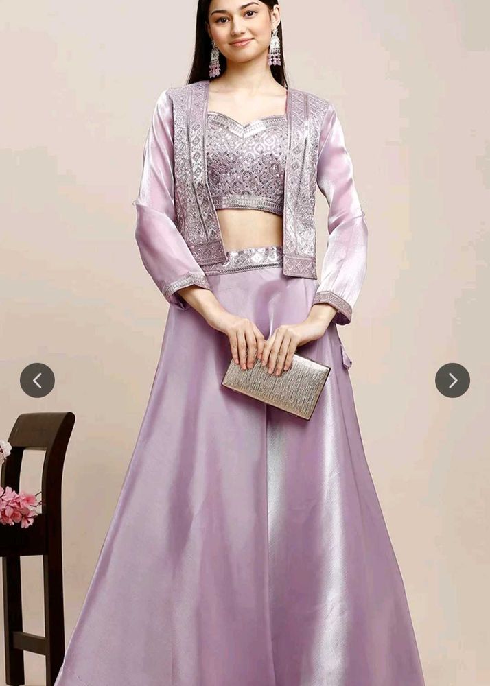 Elegant Embellished Lavender Lehenga Choli
