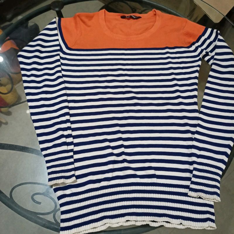 Women Sweatshirt Stripe Pattern