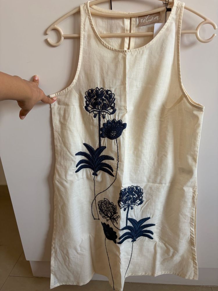 Cream Embroidered Kurta
