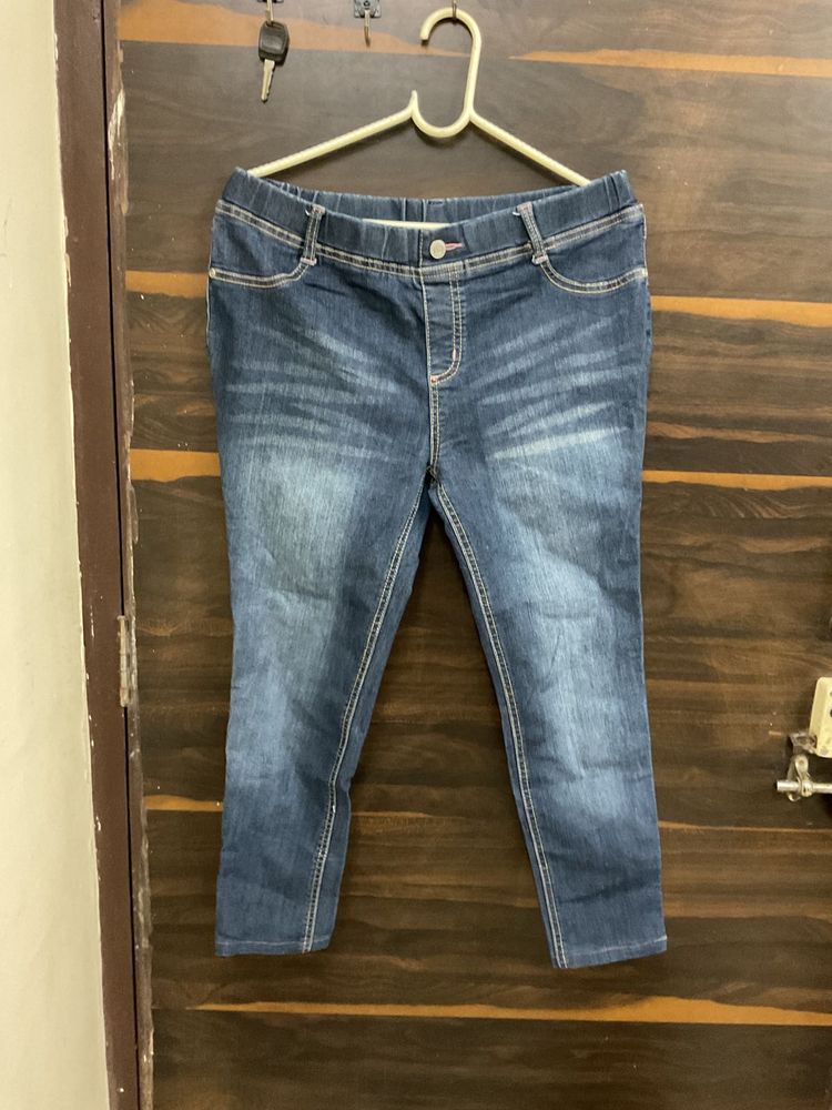 Blue Denim Capri Jeans