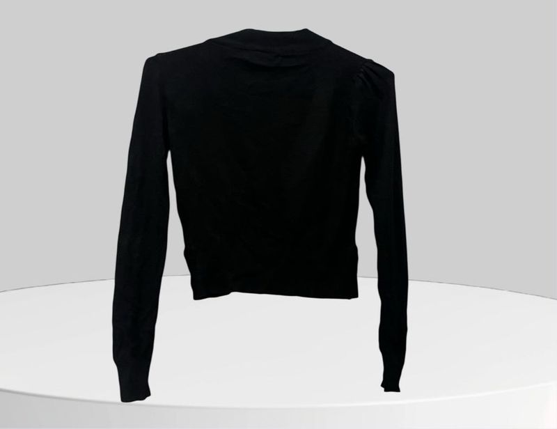 short Black Knit Cardigan