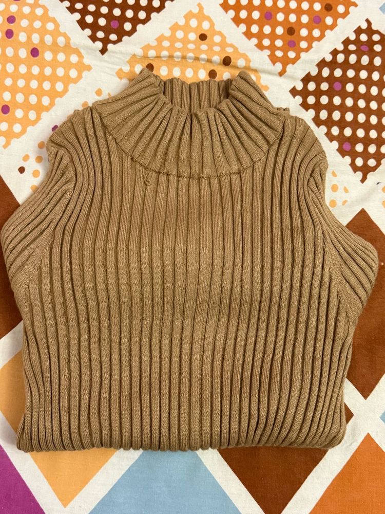 Tan Turtleneck Sweater