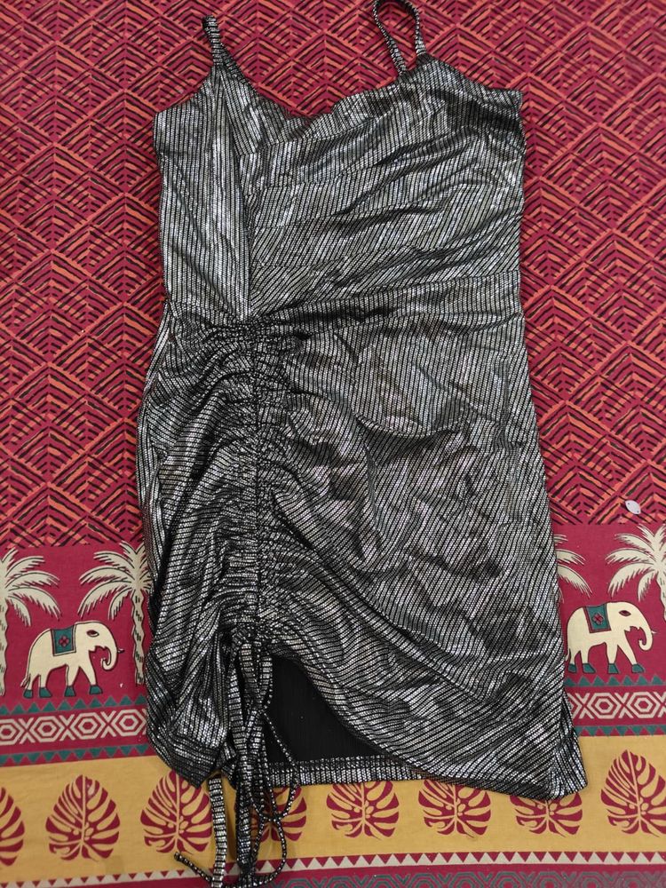Sparkly Ruched Mini Dress