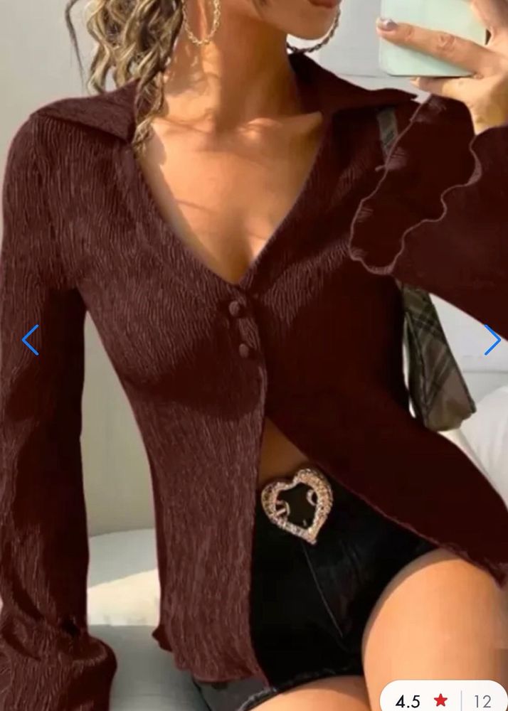 Chic Textured Button-Up shirt