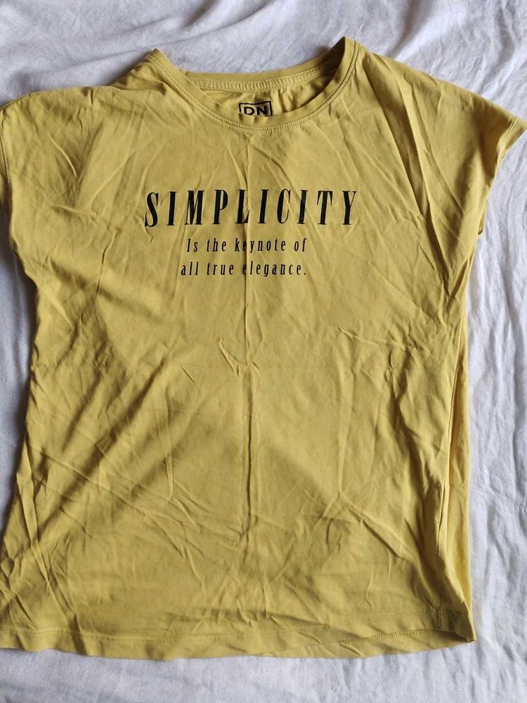 Yellow "Simplicity" Graphic T-Shirt