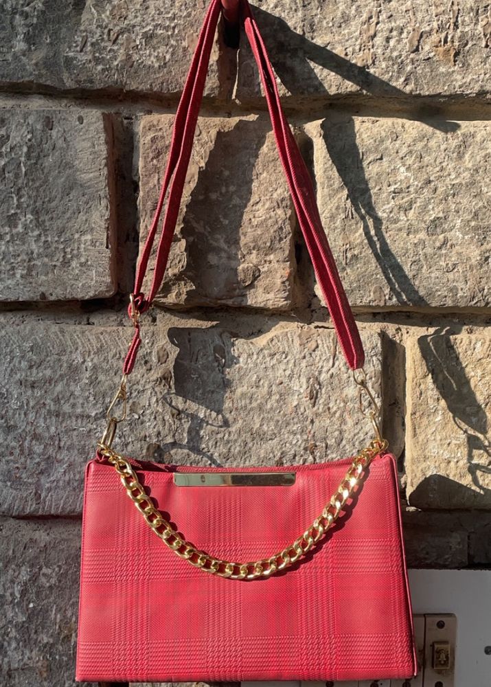 PRICE DROP Red/Maroon Sling Bag Cum Handbag