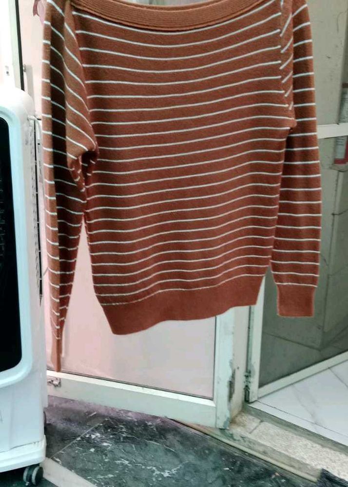 Striped Boat Neck Sweater