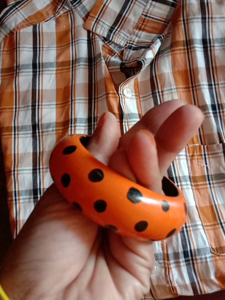Orange Polka Dot Bangle
