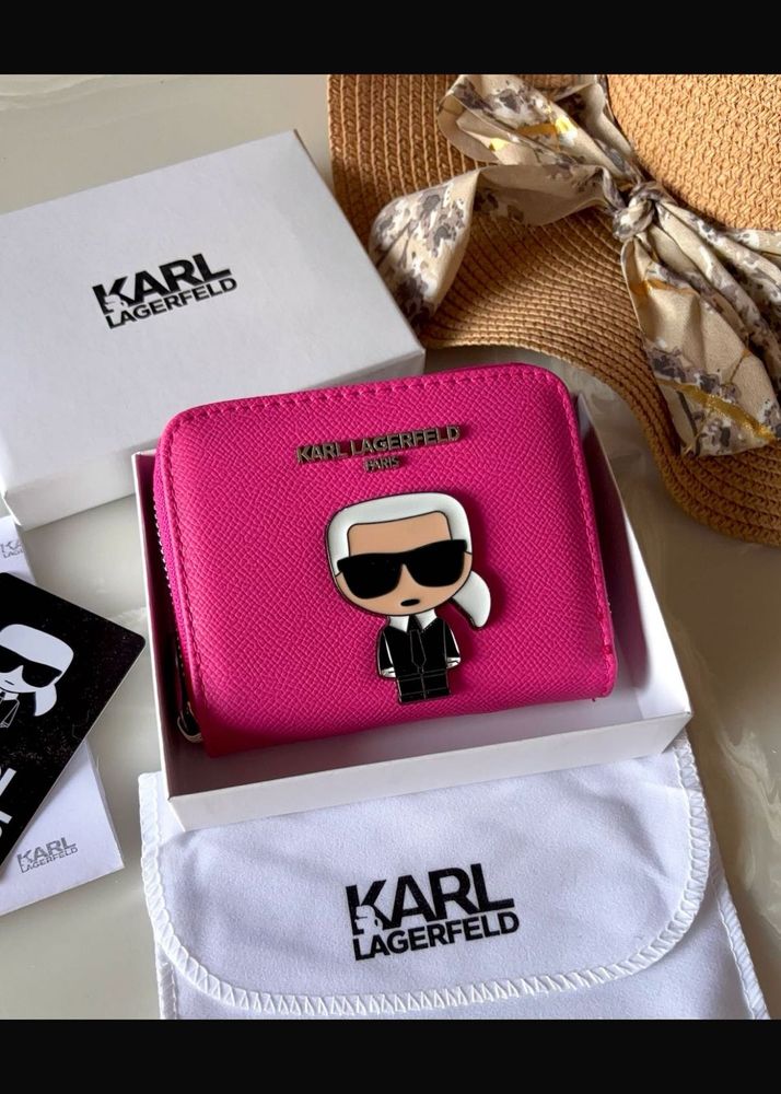 Karl Lagerfeld Pink Zip Around Wallet