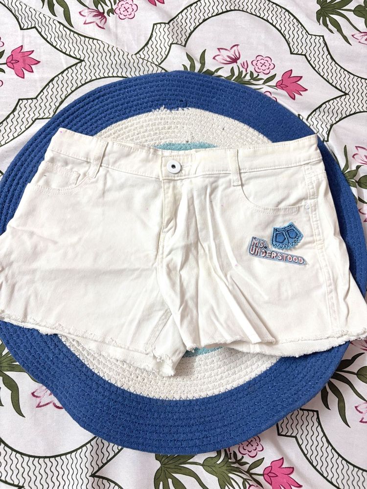 White Denim Shorts not used