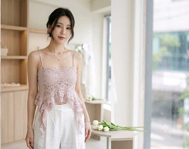 Elegant Lace Camisole frill top