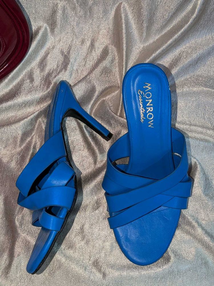 Vibrant Blue Strappy Mules