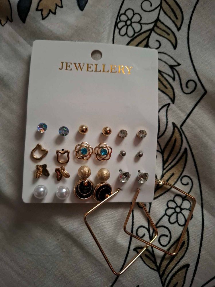Assorted Stud &amp; Hoop Earrings Set