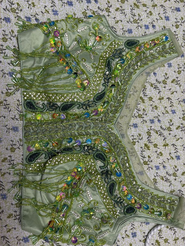 Designer Embellished Silk Blouse