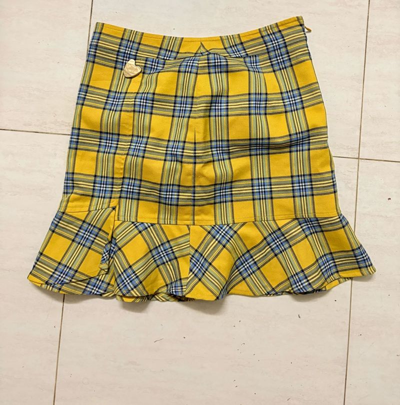 Korean imported Plaid Skirt with Ruffle
