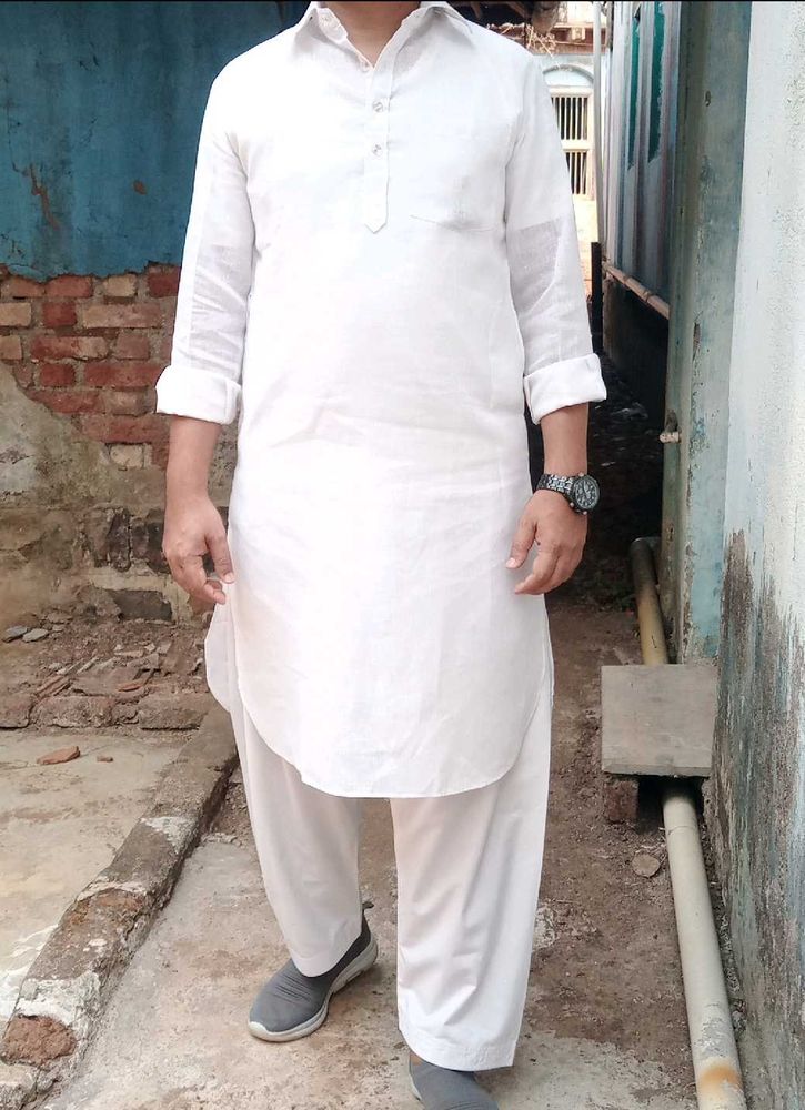 Classic White Kurta Pyjama Set