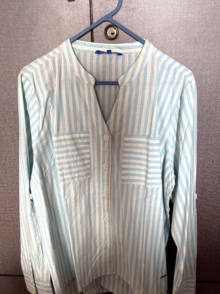 Striped Button-Up Shirt