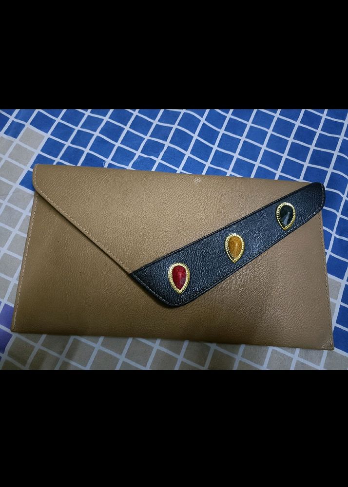Vintage Envelope Clutch with Gem Details