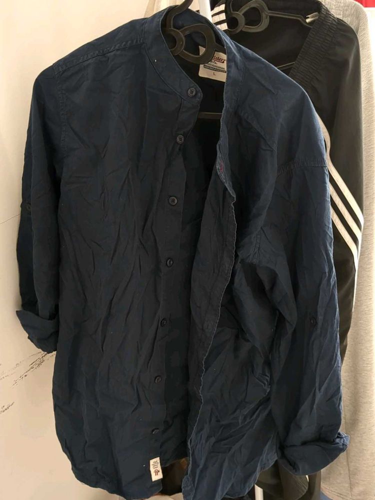 Roadster Classic Navy Blue Men's Shirt