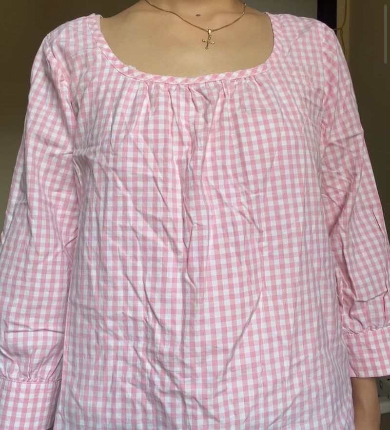 Pink Gingham Blouse